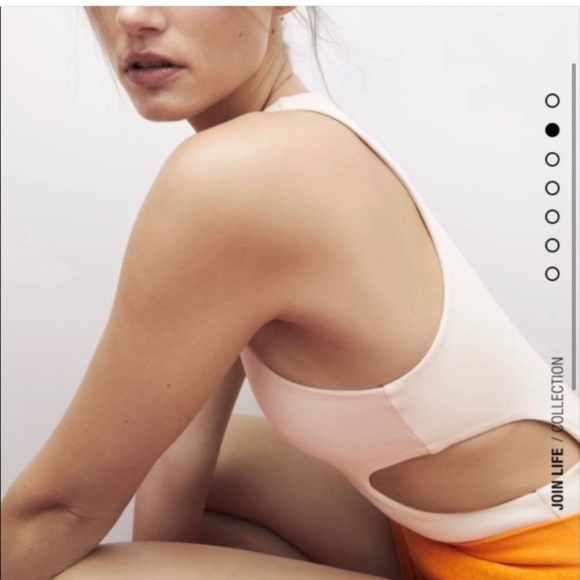 (AVAILABLE FOR PURCHASE) Zara Cutout Bodysuit in Stone - Picture 4 of 4